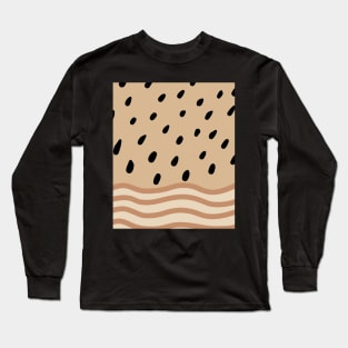 Warm Toned Dots Boho Abstract Shapes  Design Long Sleeve T-Shirt